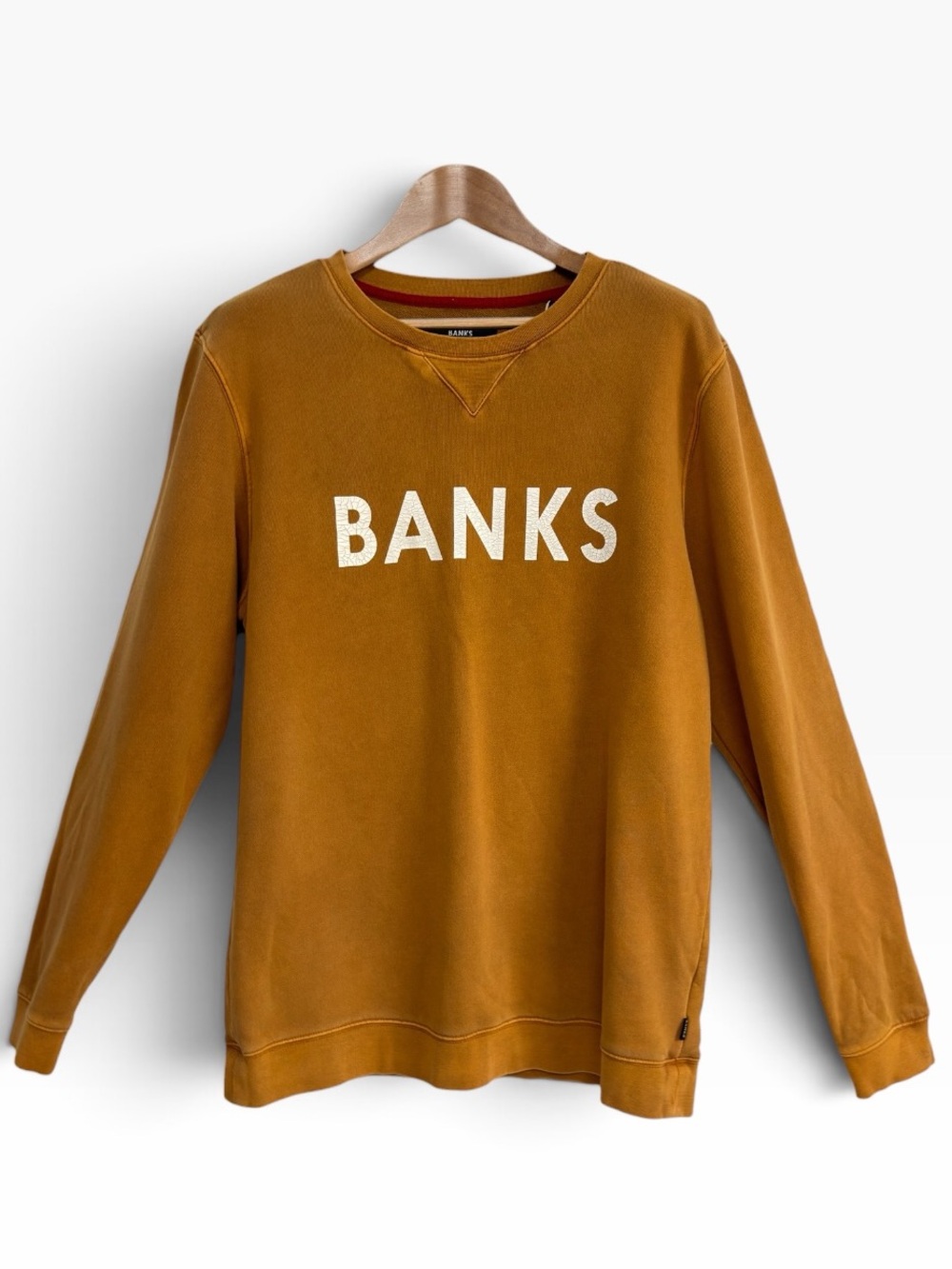 Banks Journal BANKS Logo Crewneck Sweatshirt Rust Pullover Surf Skate Large